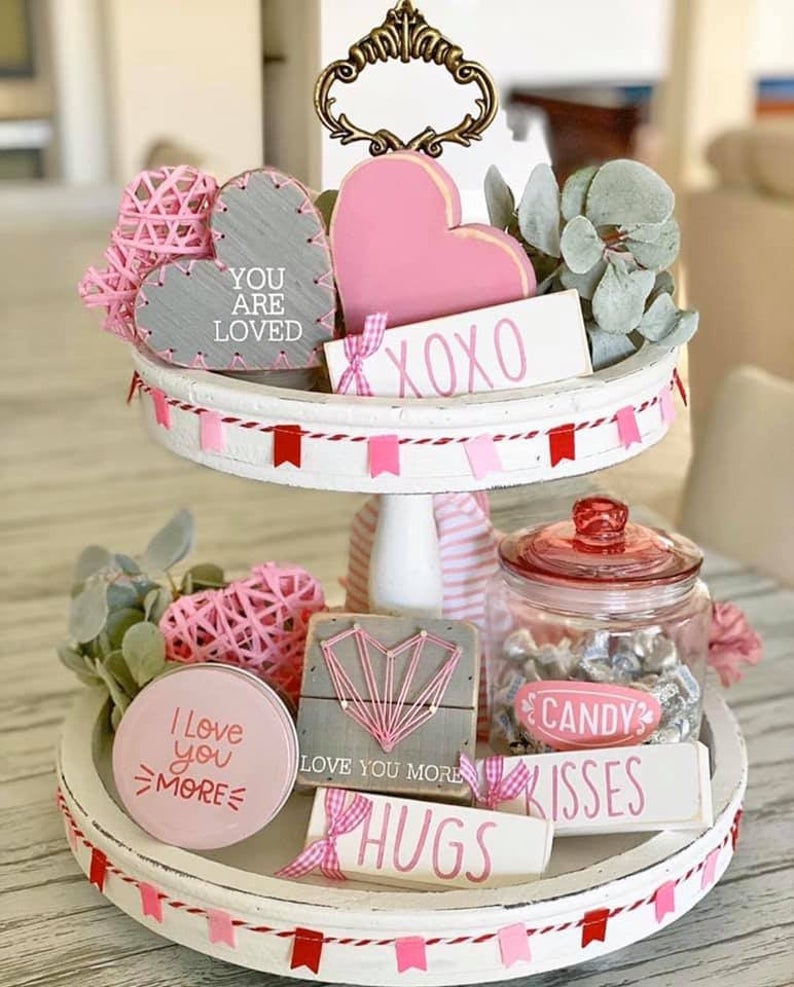Valentine's Tiered Tray Decor To Make You Feel Loved - Dogs N Decor