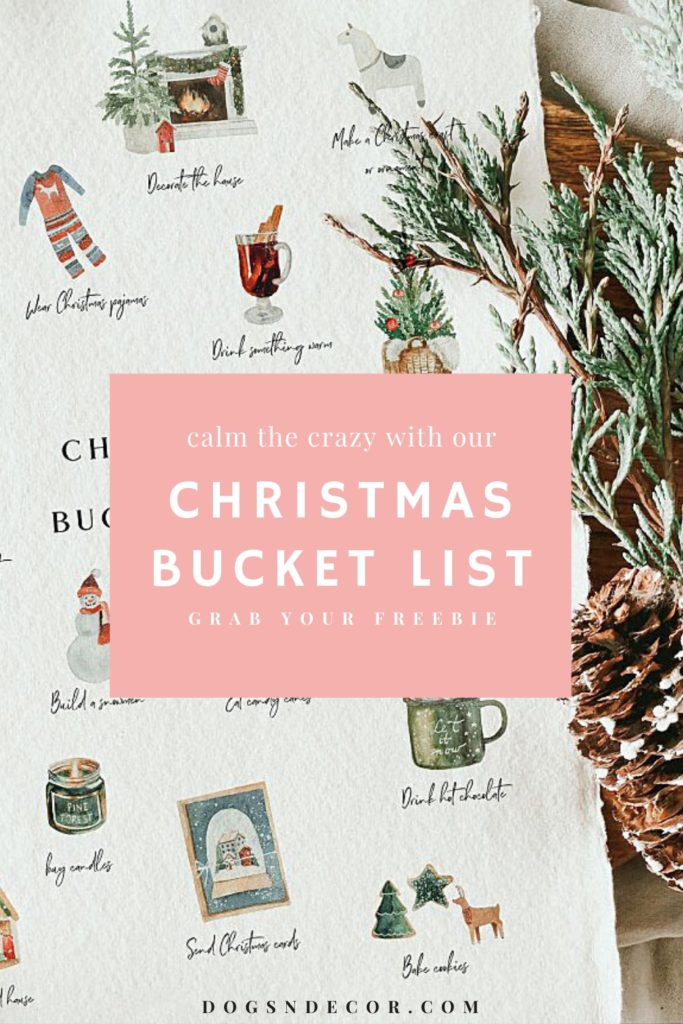 Printable Christmas Bucket List with Beautiful Watercolor Images to help calm the crazy during the Holiday Season