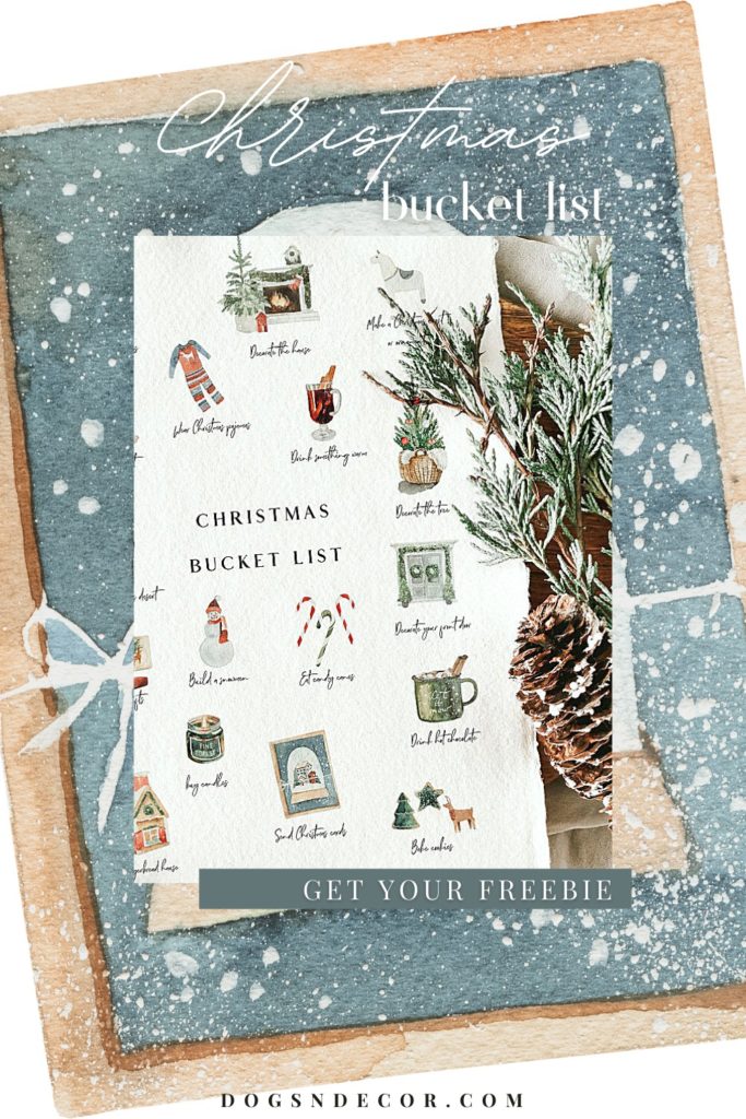 Printable Christmas Bucket List with Beautiful Watercolor Images to help calm the crazy during the Holiday Season